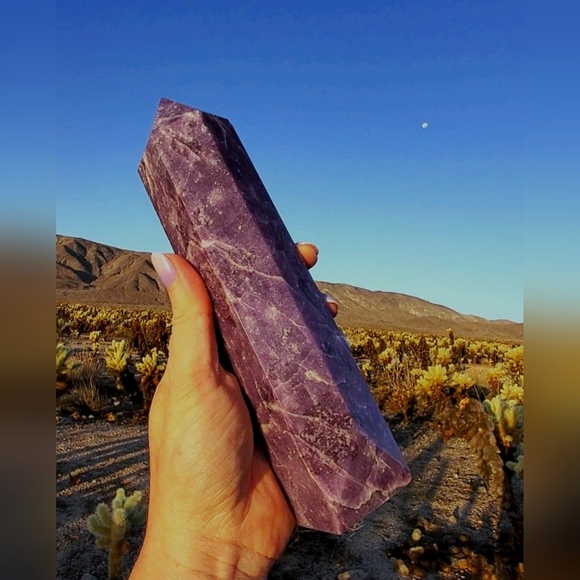 Tall & Chunky Deep Purple Lepidolite Tower-- 9 Inches Tall!!! - Picture 12 of 12